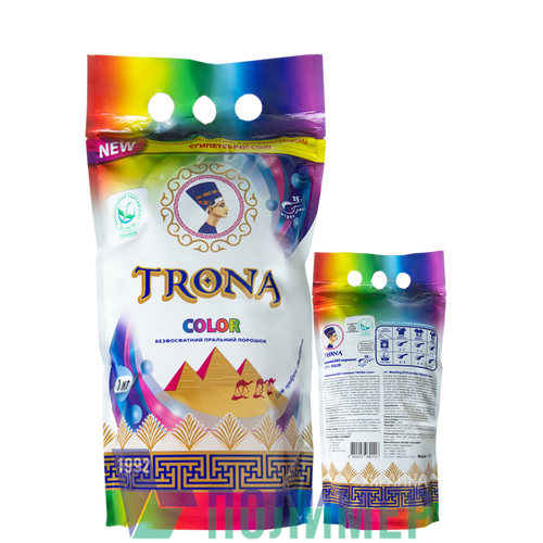 Органическая бытовая химия Безфосфатный стиральный порошок Color 1 кг, Trona