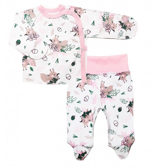 Комплекти Комплект для новонароджених сорочечка і повзунки, молочный з рожевим, Smil
