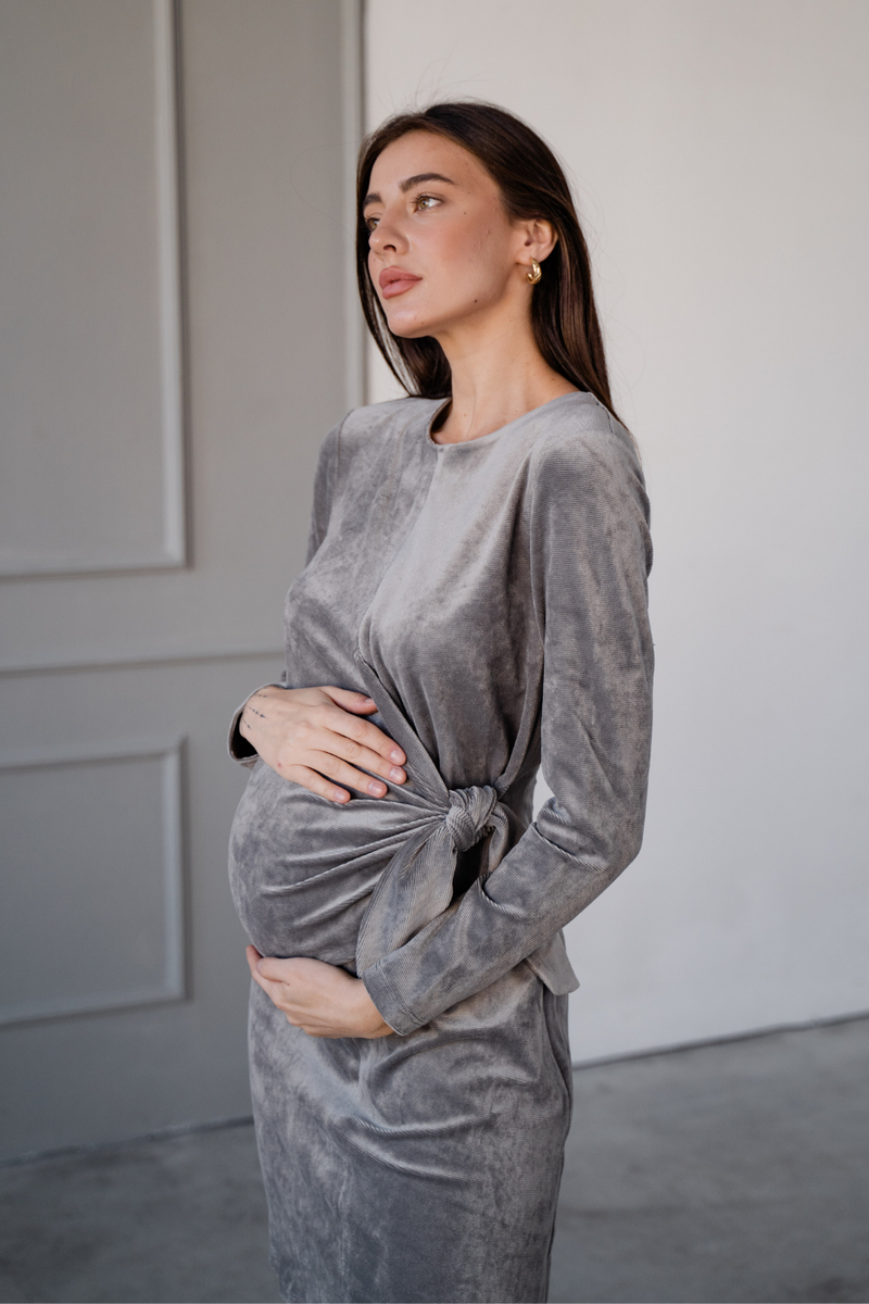 Сукня для вагітних і годуючих мам 4208127, туман гавані, To be, Сірий, 42