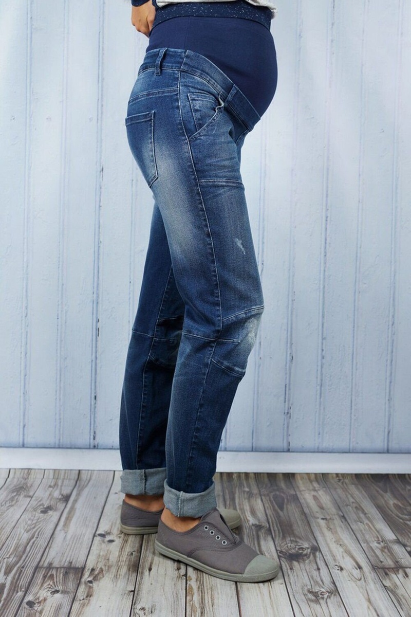Джинсы Брюки джинсовые женские из джинсовой х/б ткани для беременных 1218631-6 синий варка 2, To be