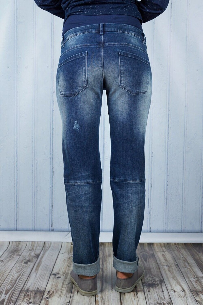 Джинсы Брюки джинсовые женские из джинсовой х/б ткани для беременных 1218631-6 синий варка 2, To be