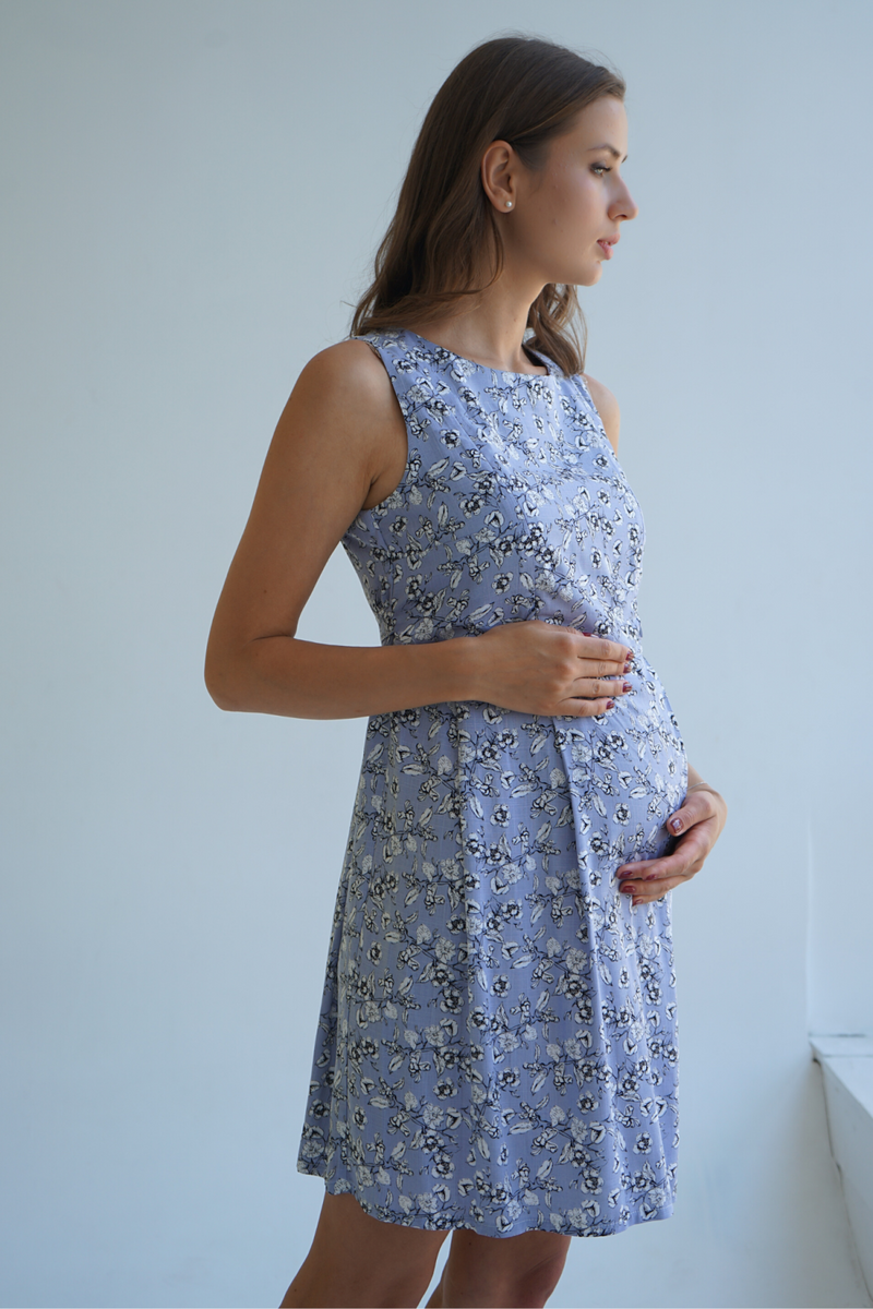 Платье для беременных и кормящих мам 4180725 деним, To be, Голубой, 42