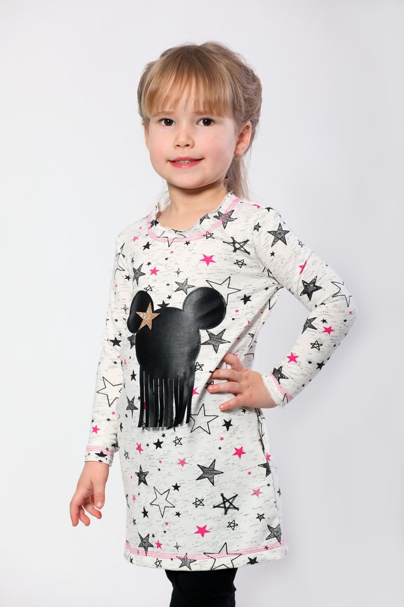 Платье-туника для девочек Микки Маус, Модный карапуз, 110