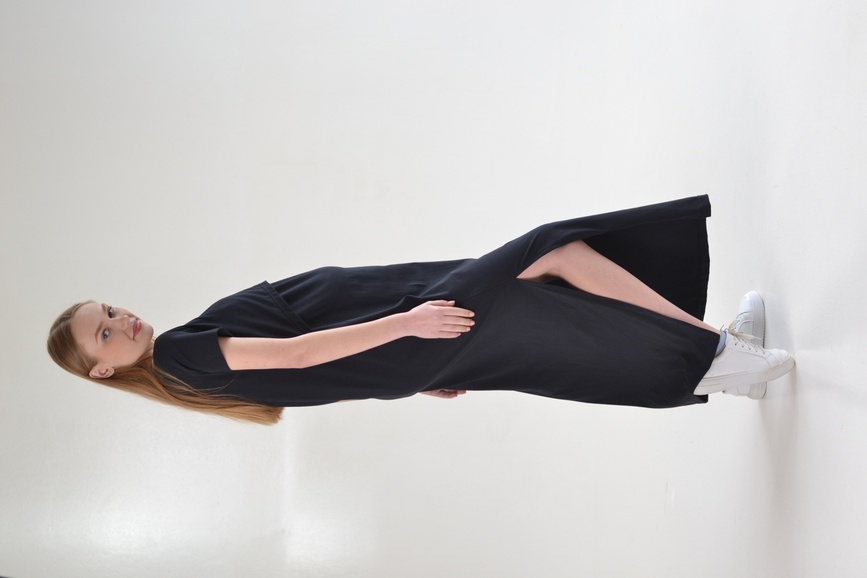 Сукня Sabina для вагітних та годуючих, чорний, Dizhimama, Чорний, 42