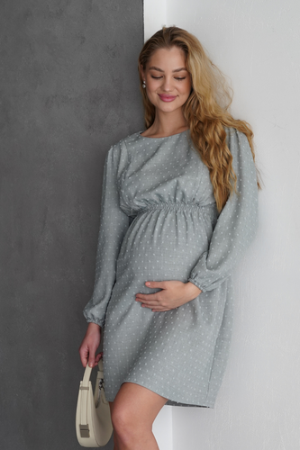 Платье для беременных и кормящих мам, серый, To be, Серый, 42