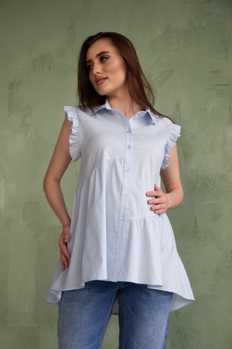 Блузы, рубашки Рубашка для беременных и кормящих мам голубая, ТМ Dianora
