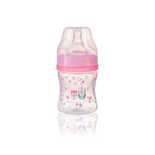 Бутылочки Антиколиковая бутылка с широким горлышком, 0 мес+, 120 мл, розовая, BabyOno