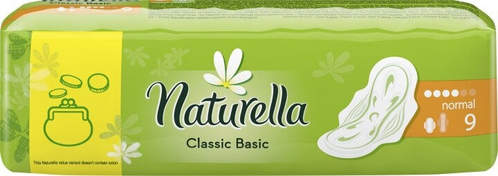 Гигиенические прокладки Гигиенические прокладки без индивидуальной упаковки Classic Basic Normal, 9 шт, Naturella