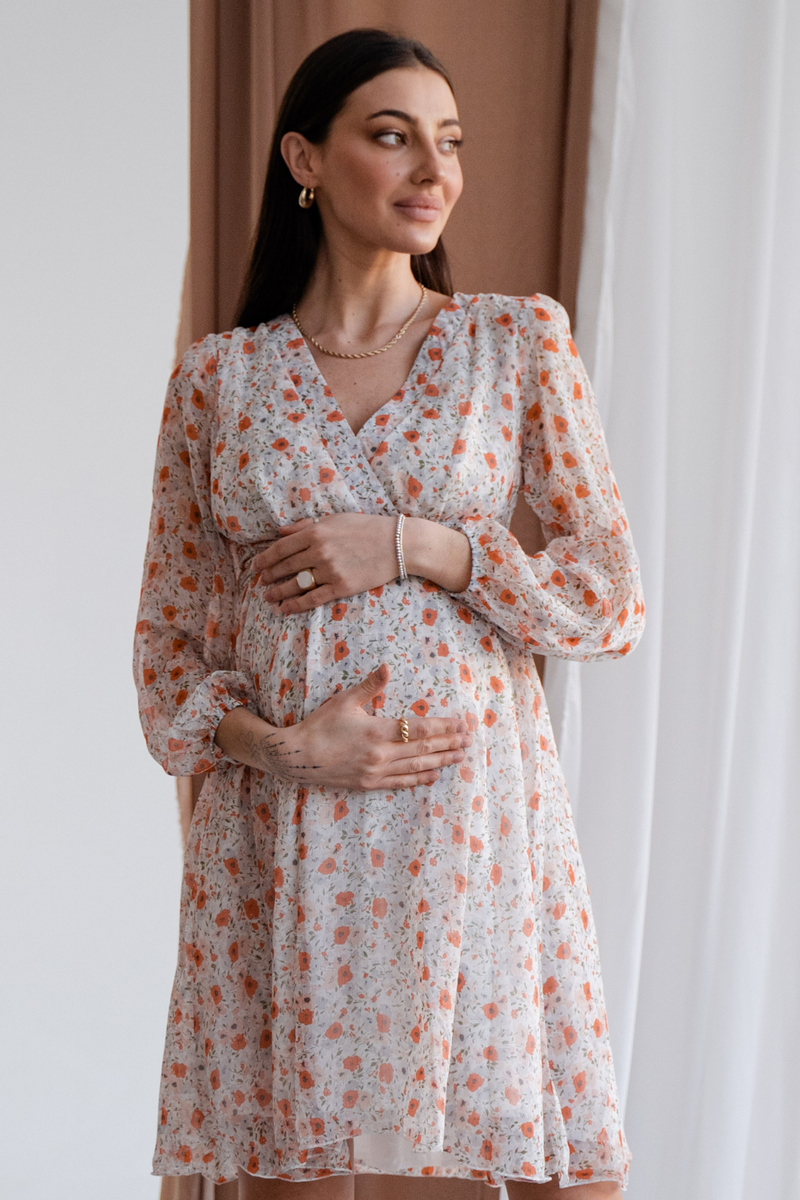 Платье для беременных и кормящих мам 1461704, молочное, To be, Молочный, 42