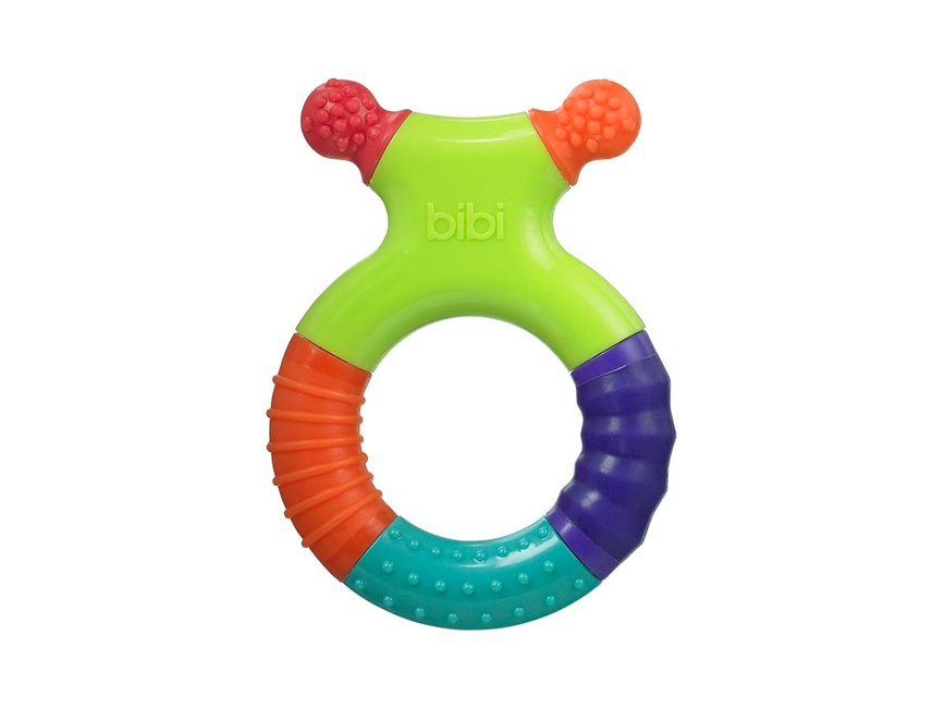 Прорізувачі Кільце Прорізувач для зубів і розвиваюча іграшка з брязкальцем, 6+ міс, bibi
