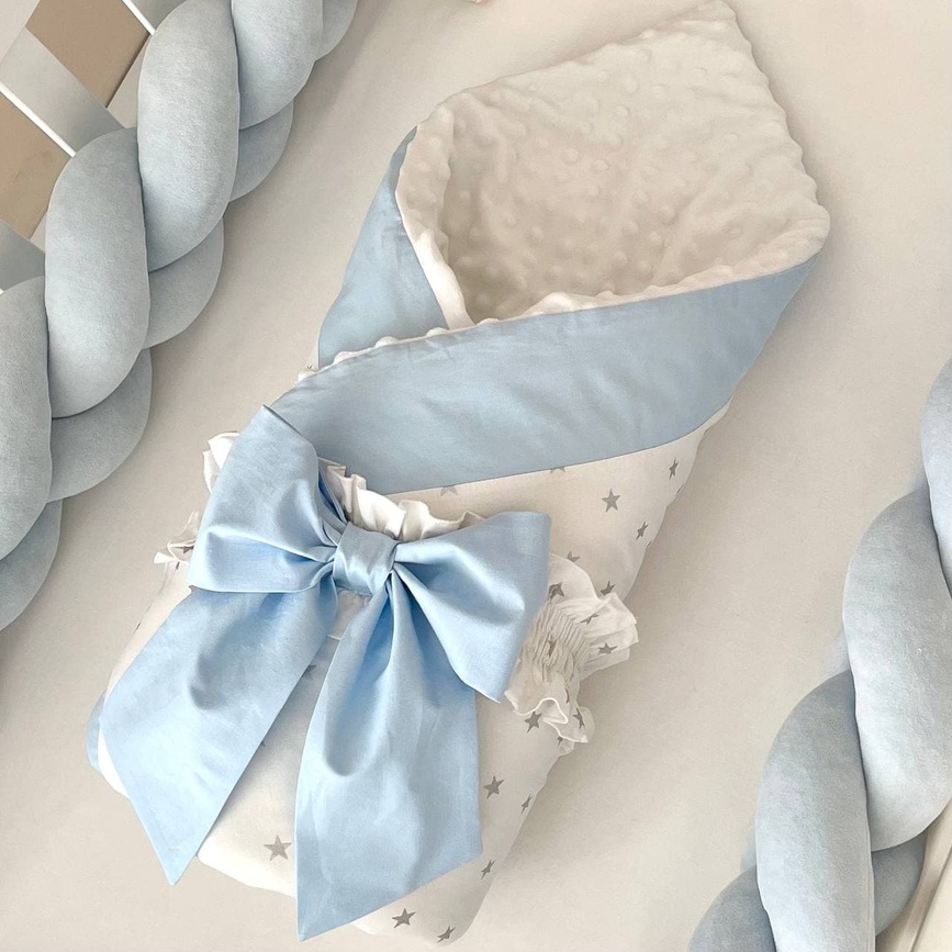 Постелька Комплект постельного белья, дизайн "Звездочки", голубого цвета, ТМ Baby Chic