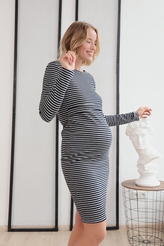 Платье для беременности и кормления 4139070 серо-синий, To be, 48