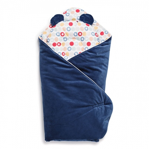 Конверт-плед для новонароджених + подушка Bear 9064-TB-09, темно-синій, Twins, Темно синий