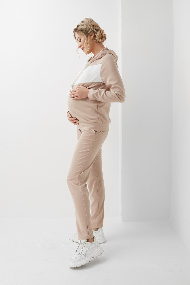 Спортивные костюмы Спортивний костюм для беременных и кормящих мам, бежевый, ТМ Dianora