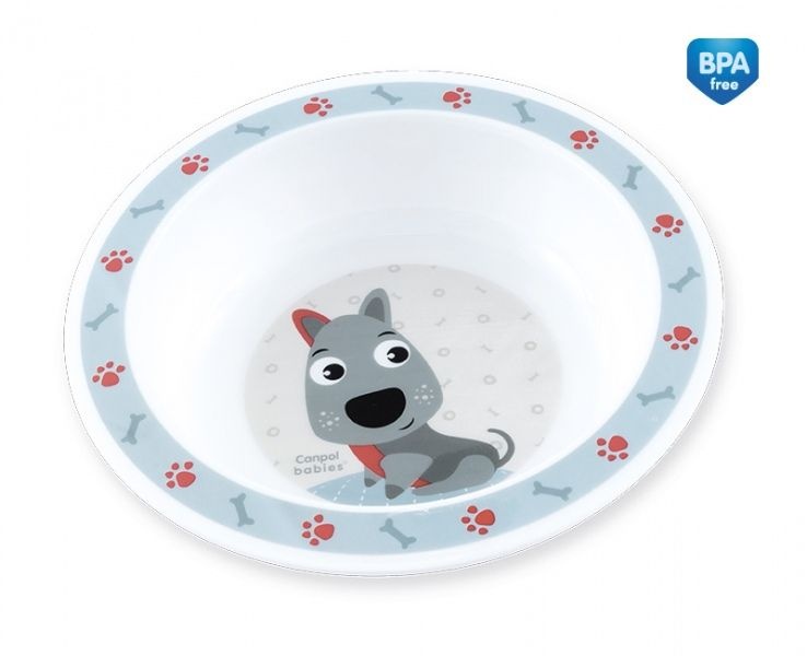Посуда для детей Тарелка пластиковая глубокая Smile, красная, 270 мл, Canpol babies