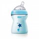 Бутылочки Бутылочка Natural Feeling пластиковая 250 мл, силиконовая соска 2мес.+ (средний поток), голубой, Chicco Фото №1