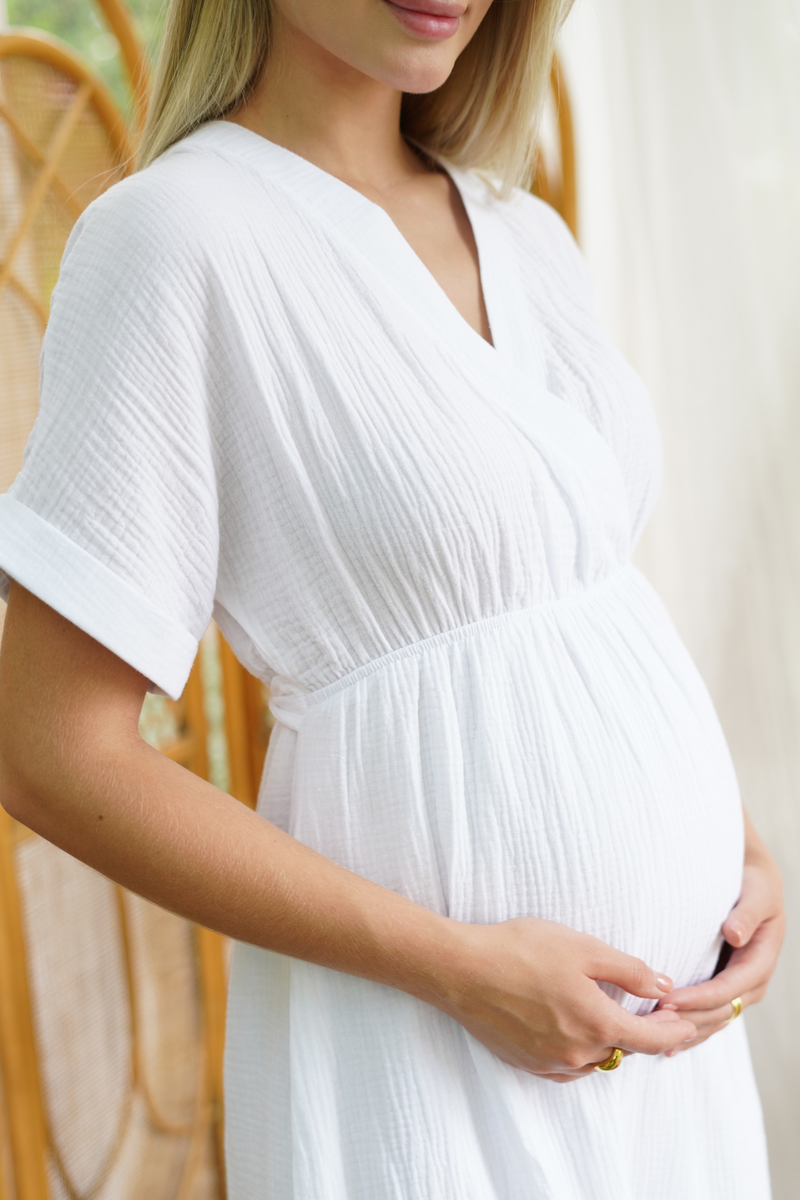 Сукня для вагітних та годучих мам, білий, To be, Білий, 42