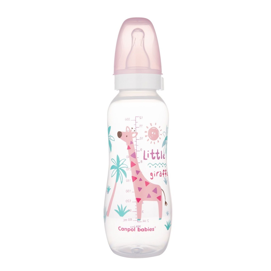 Бутылочки Бутылочка для кормления, розовая, 330 мл, Canpol babies