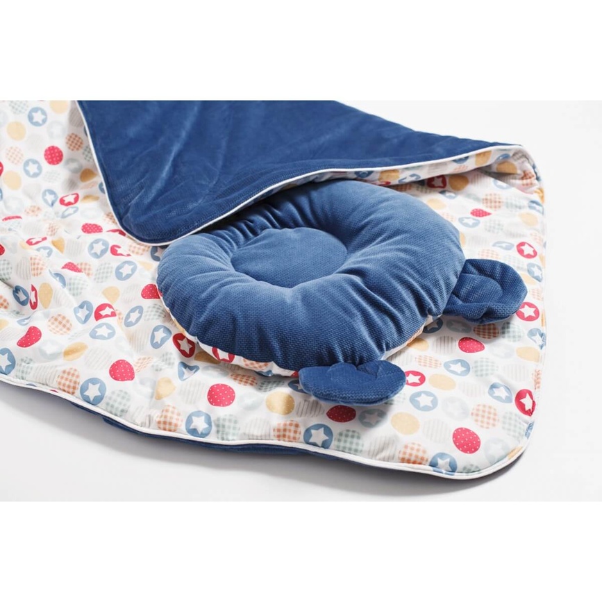 Конверт-плед для новорожденных + подушка Bear 9064-TB-09, темно-синий, Twins, Темно синий