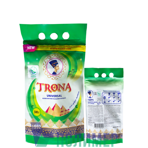 Органічна побутова хімія Безфосфатний пральний порошок Universal 0,5 кг, Trona