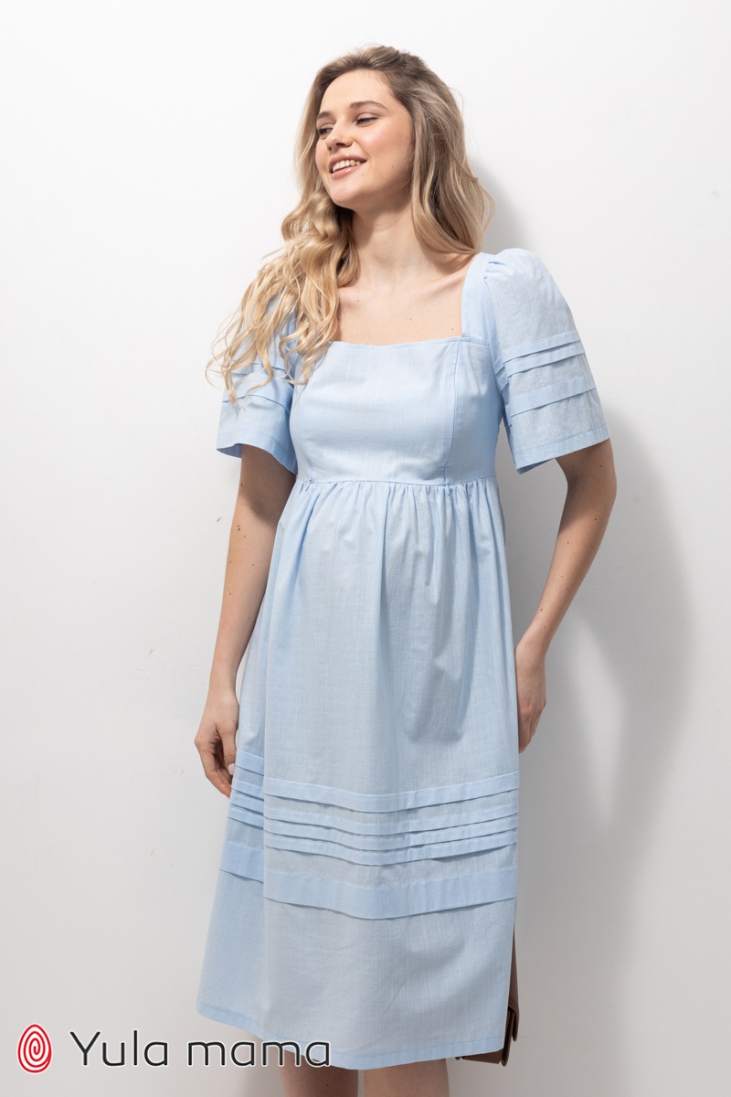 Летнее платье для беременных и кормящих мам AURORA голубой, Юла мама, Голубой, S