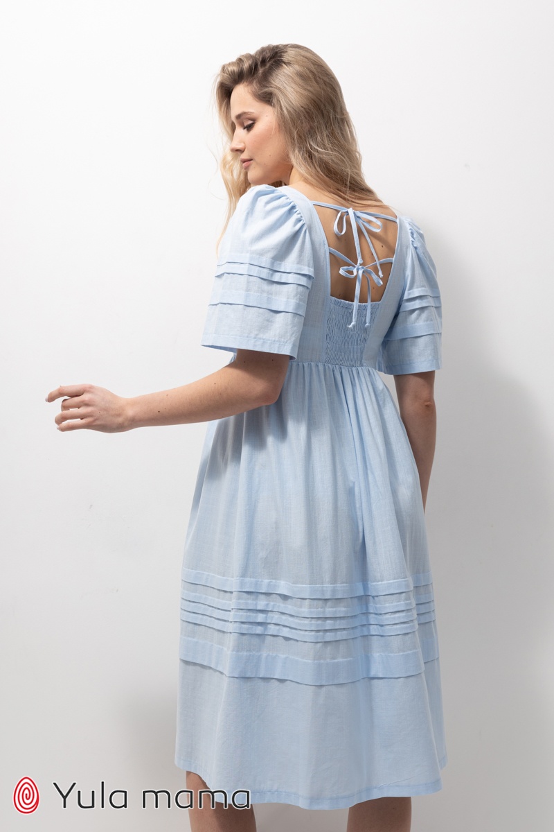 Летнее платье для беременных и кормящих мам AURORA голубой, Юла мама, Голубой, M
