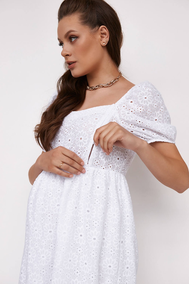 Сукня для вагітних і годуючих мам 2168 1541, біла, Dianora, Білий, S