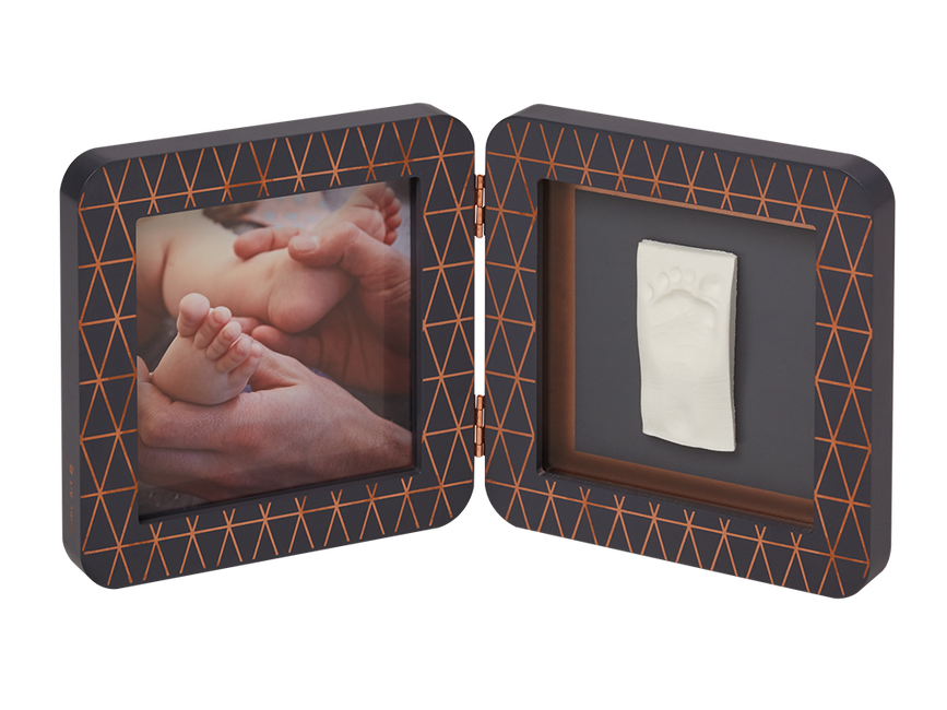 Бебі Арт - пам'ятні подарунки Подвійна рамочка з відбитком Мідно-темно-сіра, Baby art