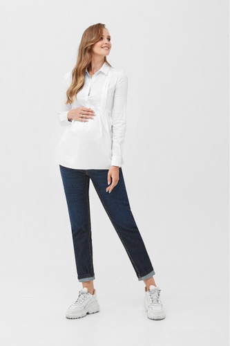 Блузы, рубашки Рубашка для беременных и кормящих мам, белый, ТМ Dianora