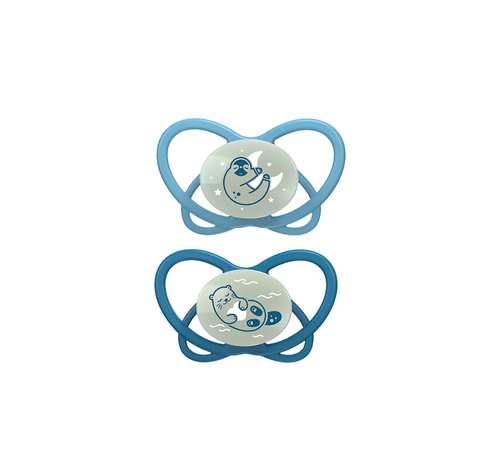 Пустушки Пустушка "Мій метелик НІЧ" Синій (силікон) 5-18 місяців (2шт. + футляр-стерилізатор), Nip