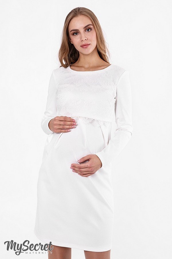 Платье для беременных и кормящих EBBEN, молочный, Юла мама
