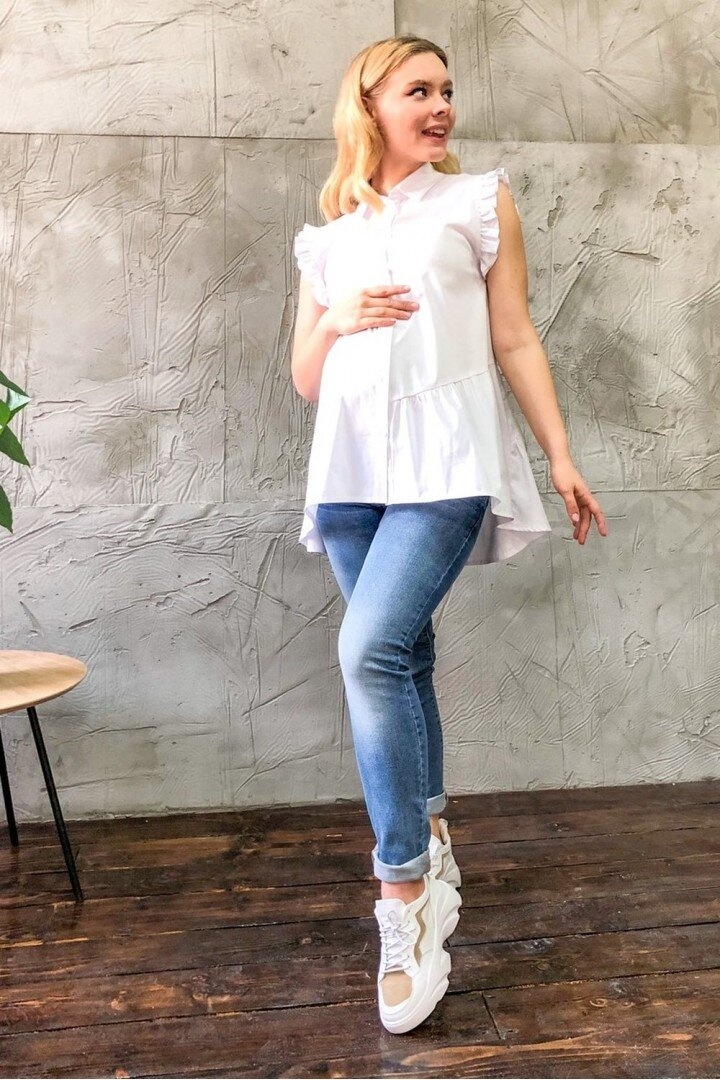 Блузи, сорочки Сорочка для вагітних та годуючих мам біла, ТМ Dianora