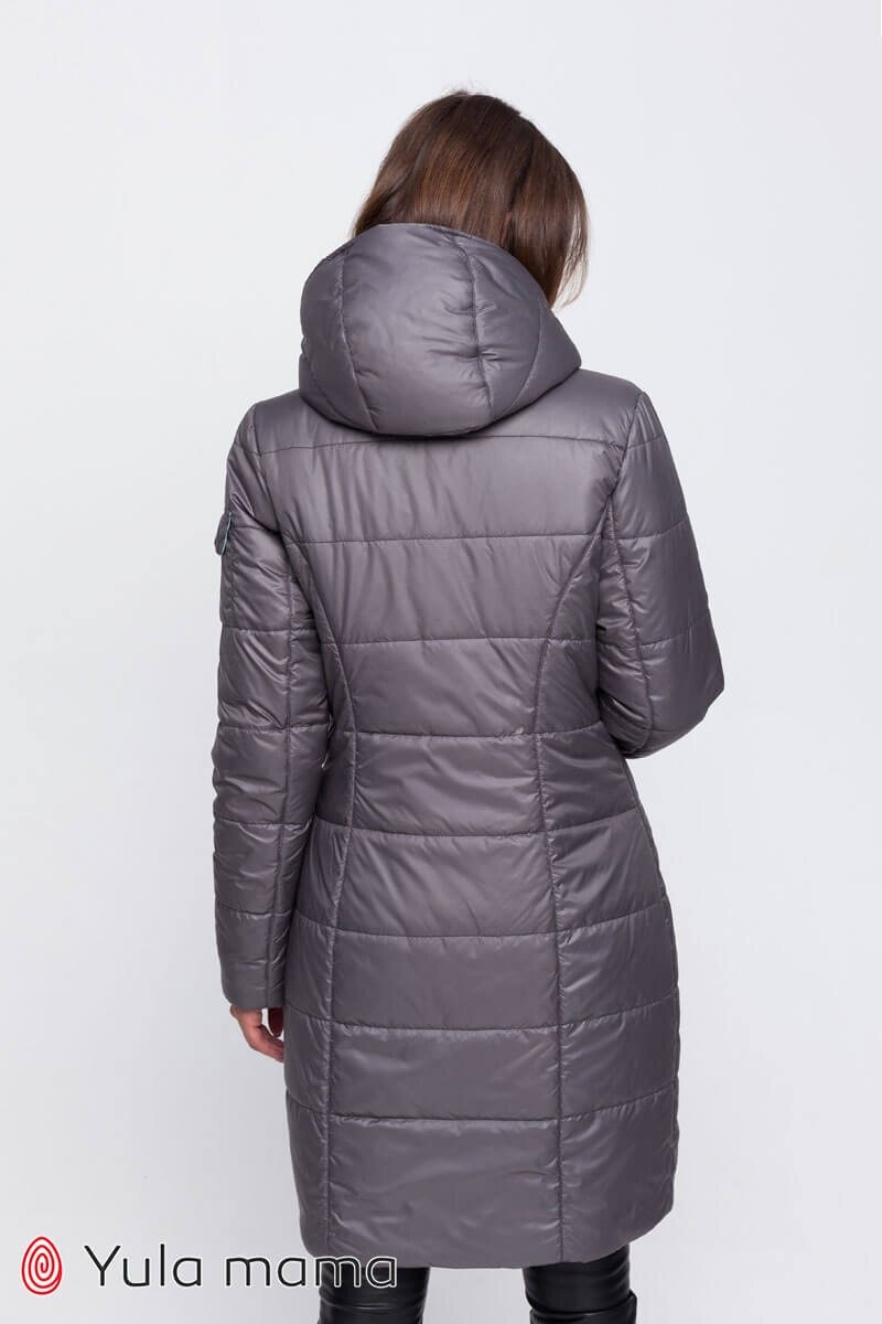 Двухстороннее зимнее пальто для беременных Kristin, серый со светлой мятой, Юла мама, Серый, S