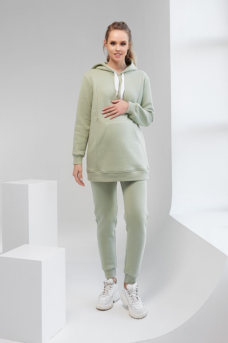 Свитшоты, худи Худи с капюшоном для беременных и кормящих мам 2105 1427, фисташковый, Dianora