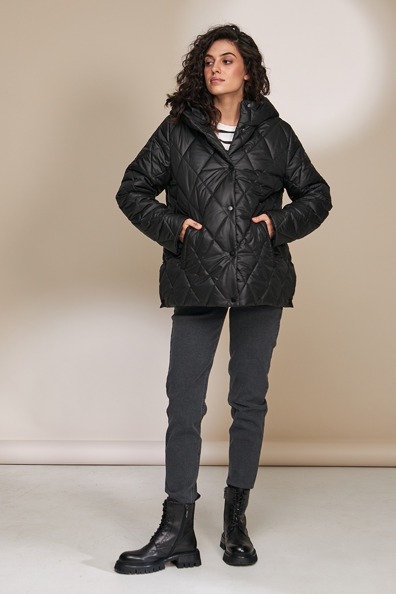 Трендовая стеганная куртка для беременных NOA, черный, Юла Мама, Черный, S