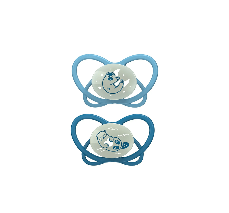 Пустушки Пустушка "Мій метелик НІЧ" Синій (силікон) 5-18 місяців (2шт. + футляр-стерилізатор), Nip