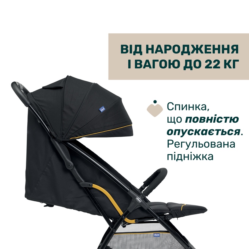 Прогулочная коляска Chicco Glee, черный, Черный