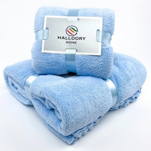Рушники Комплект рушників (мікрофібра) Mallory блакитний 2 шт, Home Textiles
