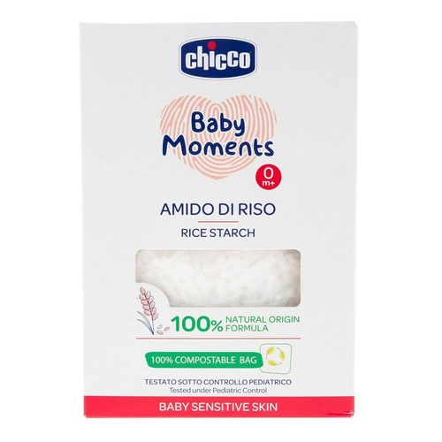 Шампунь для малышей Крахмал рисовый для купания Baby Moments для чувствительной кожи, 250 г, Chicco