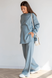 Штани Трикотажний костюм: джемпер та штани палаццо для вагітних, 4420153-4, бірюзовий, To be Фото №1