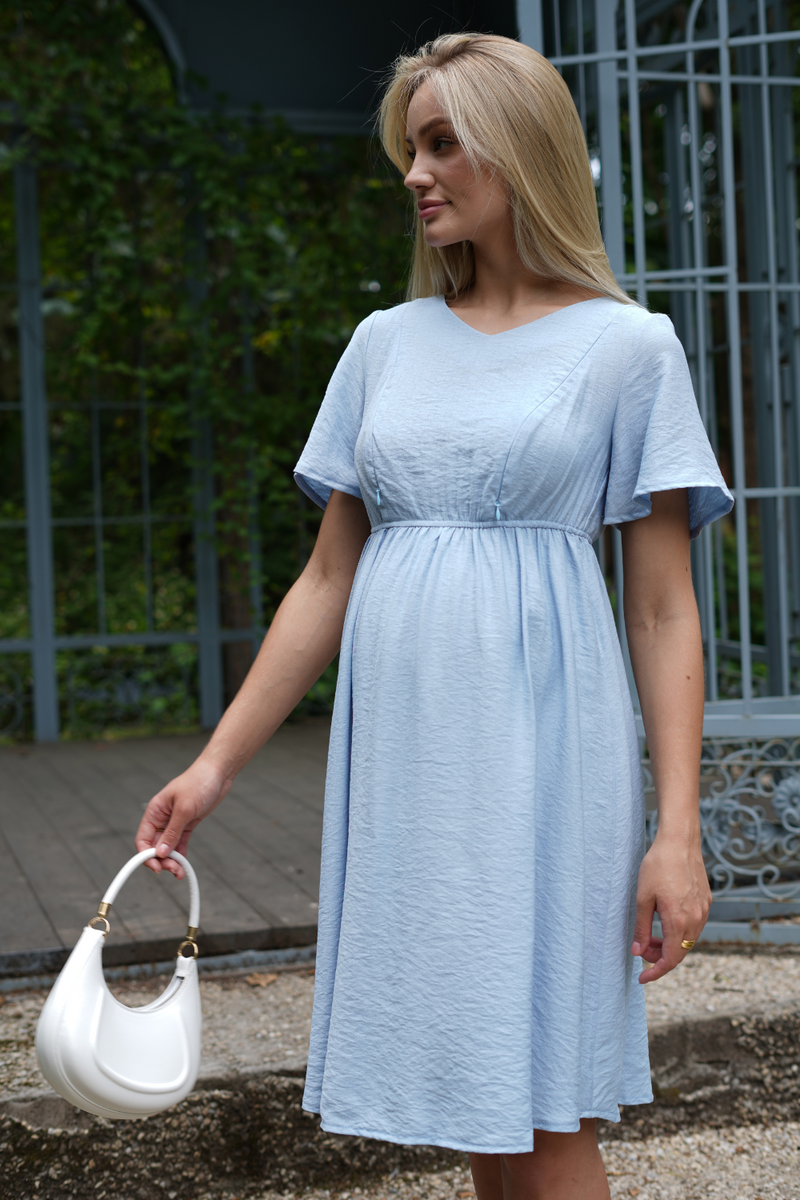 Платье для беременных и кормящих мам, голубой, To be, Голубой, 42