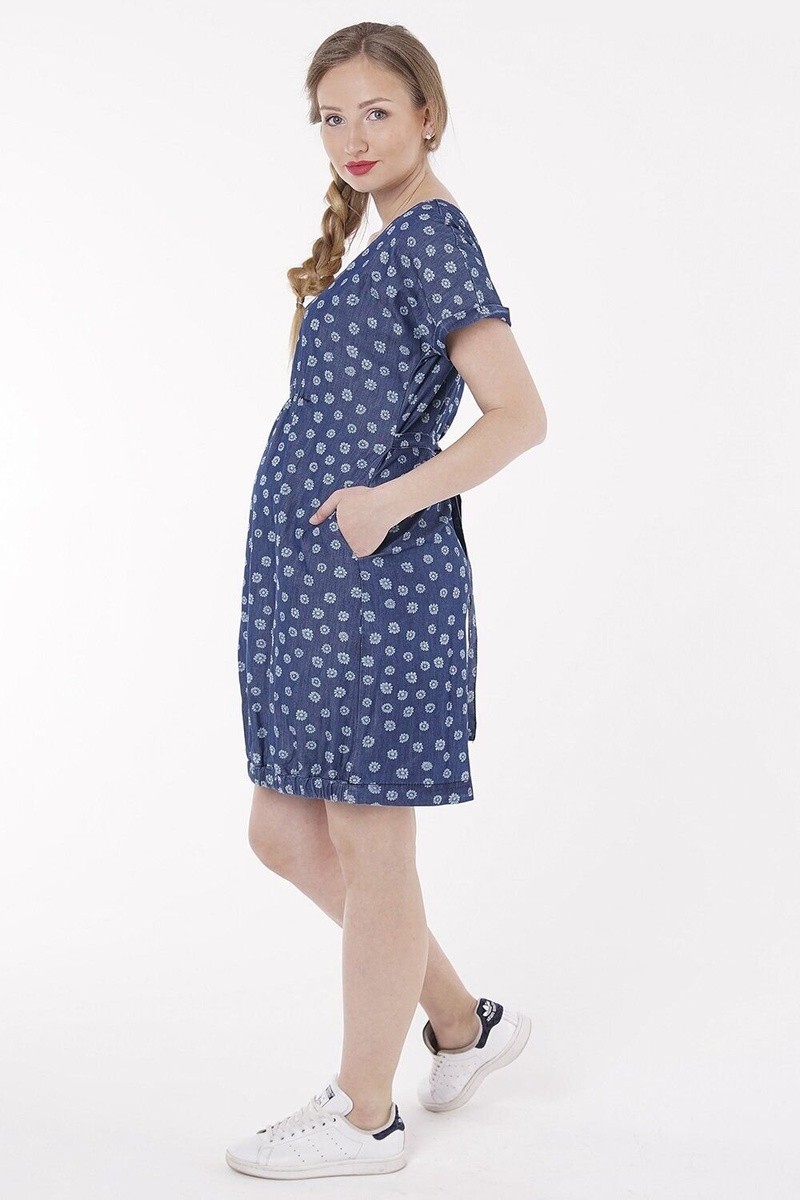 Платье для беременных и кормящих мам, синий,To Be, Cиній, 42