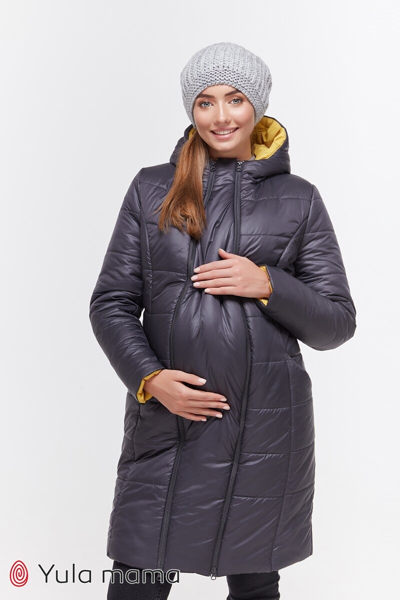 Зимове тепле пальто для вагітних Mariet, Юла мама, Сірий, S