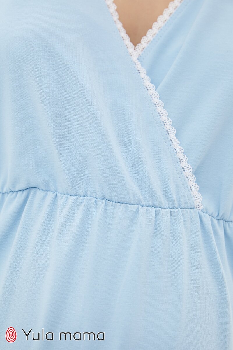 Ночнушки для годування Нічна сорочка для вагітних і годуючих мам ALISA LIGHT, блакитний, Юла Мама