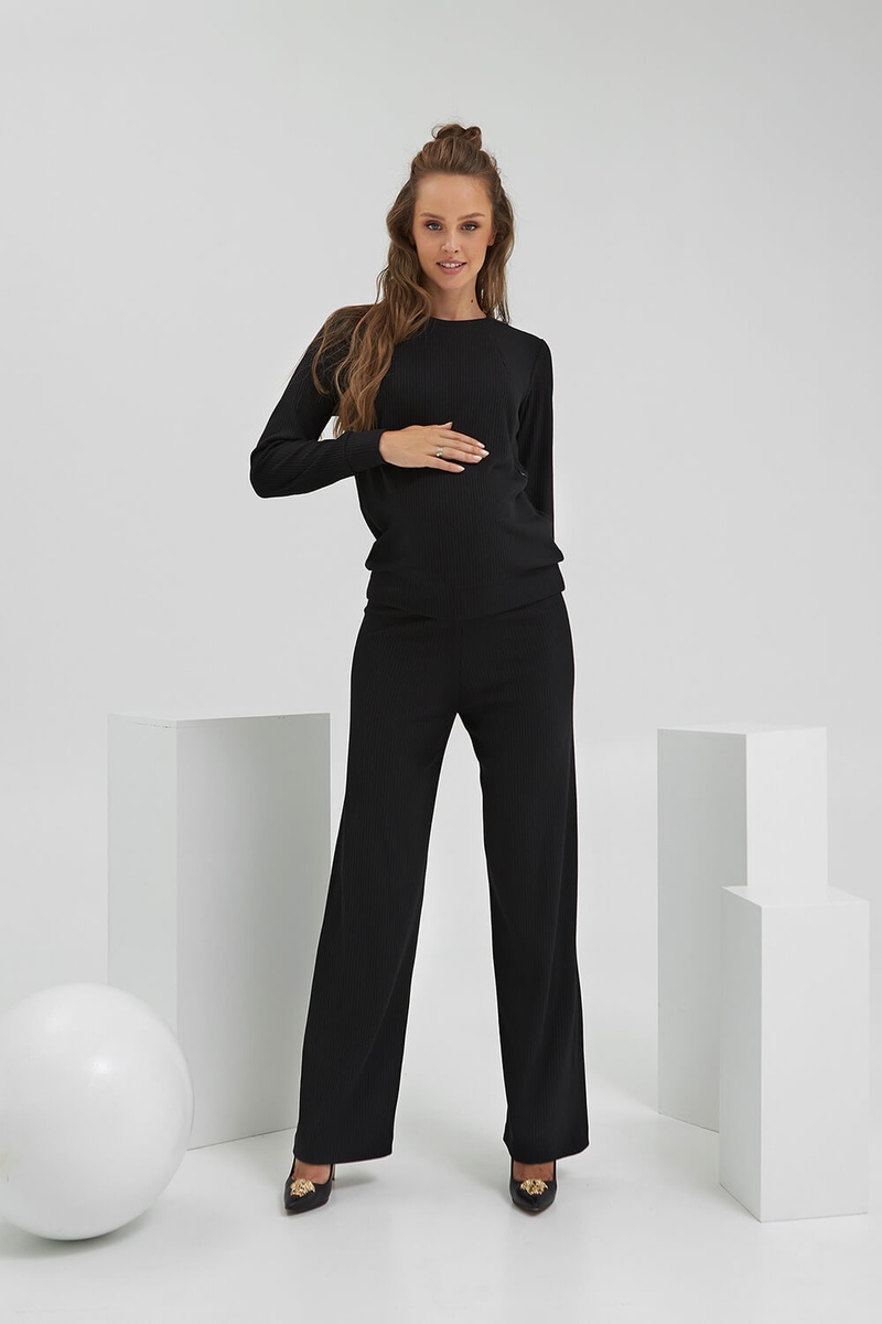 Спортивные костюмы Костюм черный из трикотажной ткани для беременных и кормящих мам, ТМ Dianora