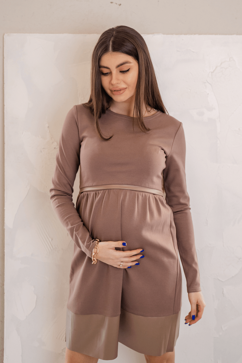 Платье для беременных и кормящих мам 4283001, мокко, To be, Мокко, 42