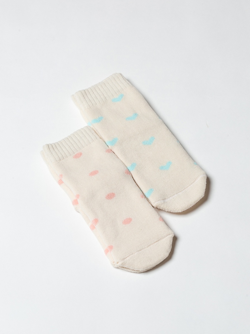 Носочки Носочки детские махровые Сердца набор 2 шт, молочный, Мамин Дом