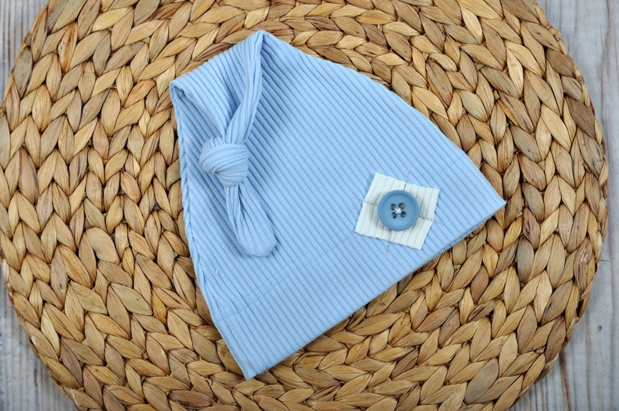 Чепчики, шапочки для новорождённых Летняя шапка Knot, голубая, MagBaby