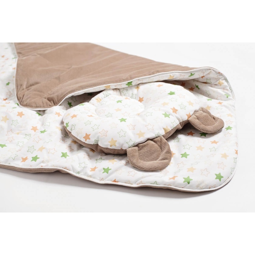 Конверт-плед для новорожденных + подушка Bear 9064-TB-201, латте, Twins, Кофейный