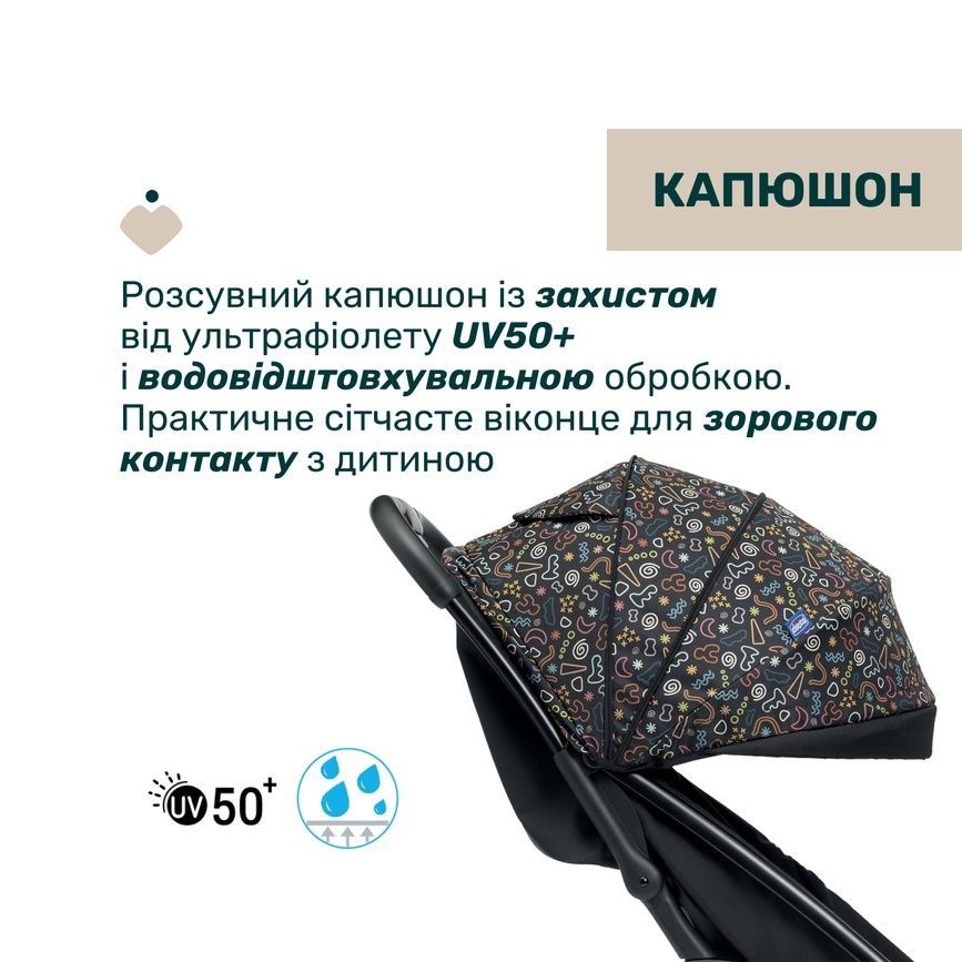 Прогулочная коляска Chicco Glee, черный, Черный